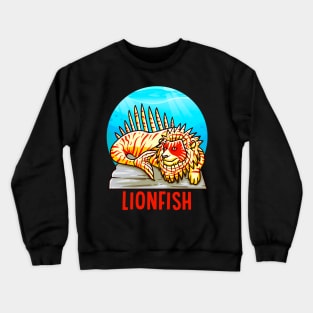 Funny Rare Animals | Exotic Aquarium Fish Gifts | Lionfish Crewneck Sweatshirt